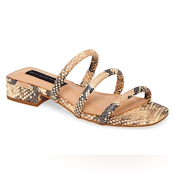 Steven By Steve Madden Shoes - Steven Hade Strappy Slide Sandal Leather Snake Skin Print